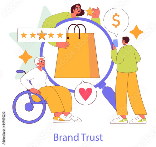 brand trust. Flat Vector Illustration