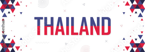 Thailand nation banner abstract background, flag colors combination, suitable for national celebrations and festivals, red and blue color geometric pattern design with shapes