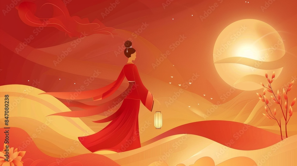 Poster background template of traditional Chinese Moon Festival. Poster background template of traditional Chinese Moon Festival.