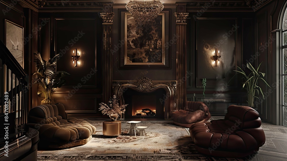Fototapeta premium Eternal Ancestral Interior. AI generated art illustration.