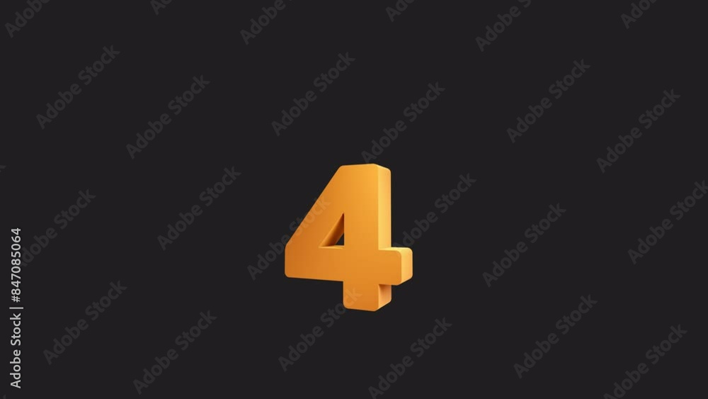 3D Animation Reveal of Number Four. Number 4 with alpha channel. 3D Animation Reveal of Number Four. Number 4 with alpha channel.