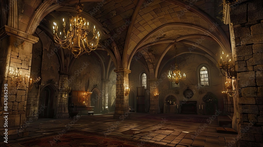 Obraz premium Mystical Mountain Monasteries. AI generated art illustration.