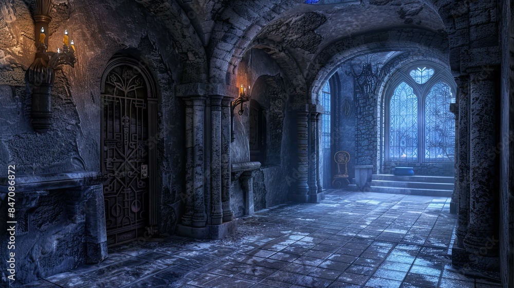 Fototapeta premium Mystical Mountain Monasteries. AI generated art illustration.