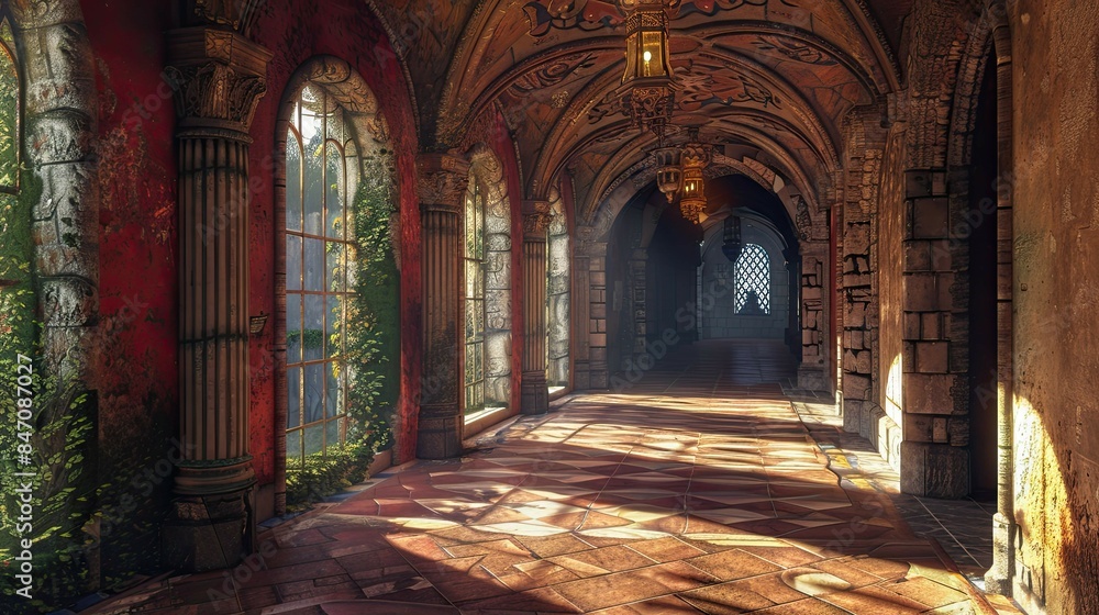 Mystical Mountain Monasteries. AI generated art illustration. Mystical Mountain Monasteries. AI generated art illustration.