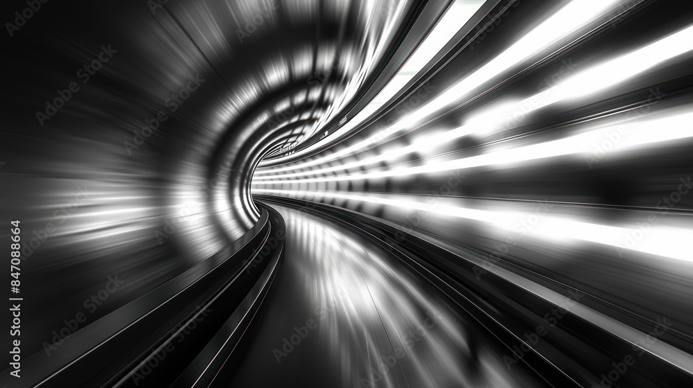 Speeding motion blurred in tunnel. powerful of abtract light trails. 3d rendering. AI generated Speeding motion blurred in tunnel. powerful of abtract light trails. 3d rendering. AI generated