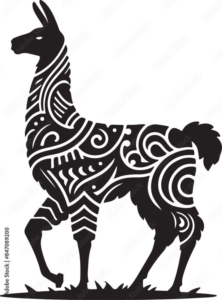 Fototapeta premium Llama silhouette vector illustration.eps