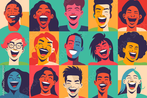 Joyful Portraits of Diverse People Expressing Positive Emotions