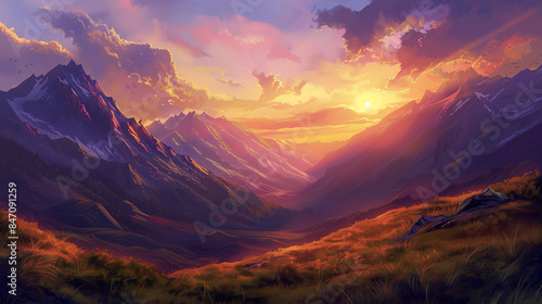sunrise in the mountains