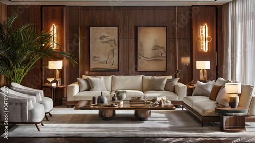 Wallpaper Mural 3d render of interior in the living room Torontodigital.ca