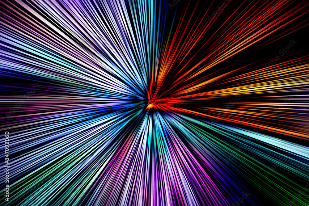 Abstract surface of radial zoom blur in lilac, turquoise and orange tones on black background. Bright spectacular background with radial, diverging, converging lines.
Abstract surface of radial zoom blur in lilac, turquoise and orange tones on black background. Bright spectacular background with radial, diverging, converging lines.