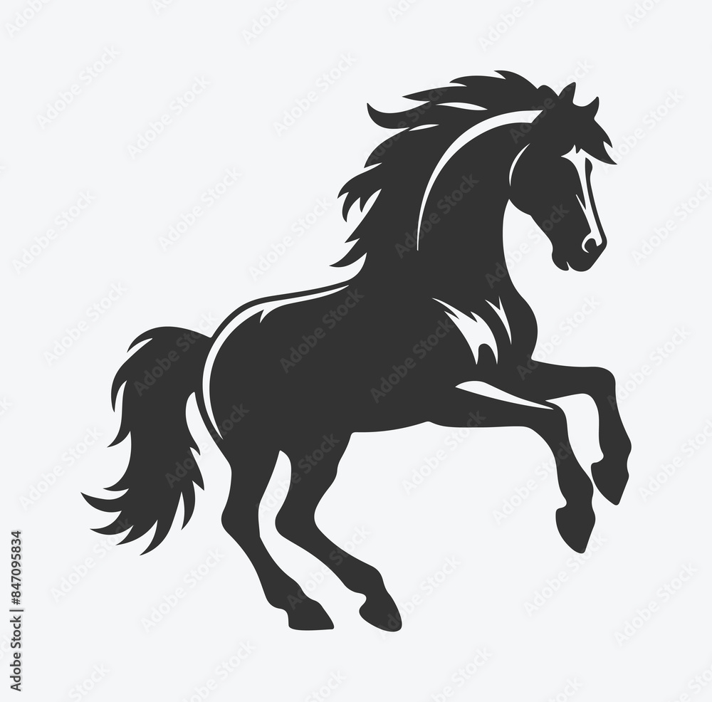Majestic Horse Silhouette with Intricate White Line Design, Premium Vector Art for Creative Projects Majestic Horse Silhouette with Intricate White Line Design, Premium Vector Art for Creative Projects