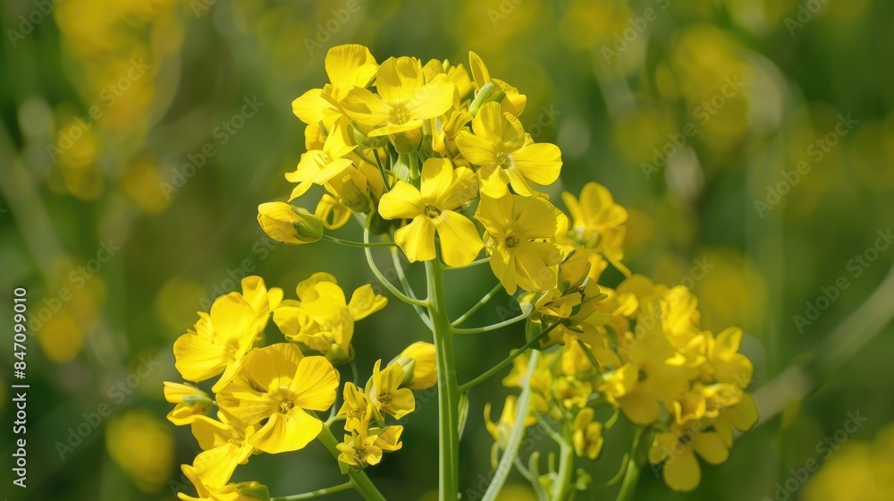 Yellow Canola Flowers bloom during the spring season Yellow Canola Flowers bloom during the spring season