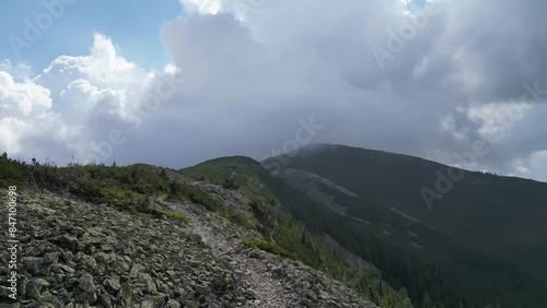 clouds in the mountains