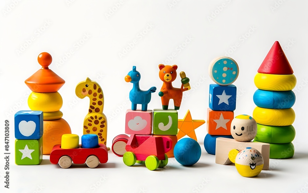 colorful wooden blocks white background colorful wooden blocks white background