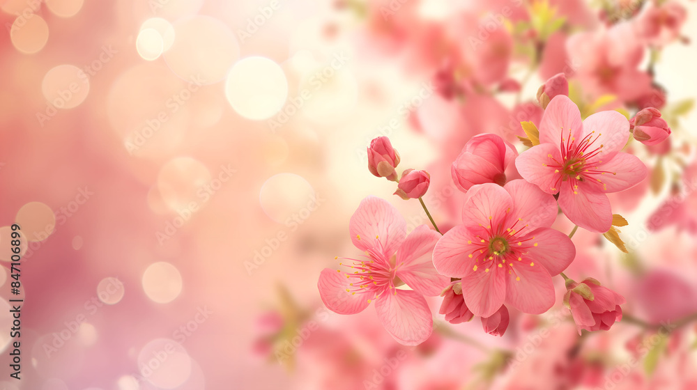 Beautiful Spring Blossoms with Soft Pink Background and Bokeh Beautiful Spring Blossoms with Soft Pink Background and Bokeh