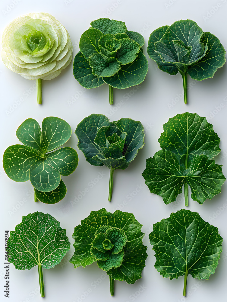 Obraz premium Verdant Cabbage Patch: A Study of Patterns in Nature