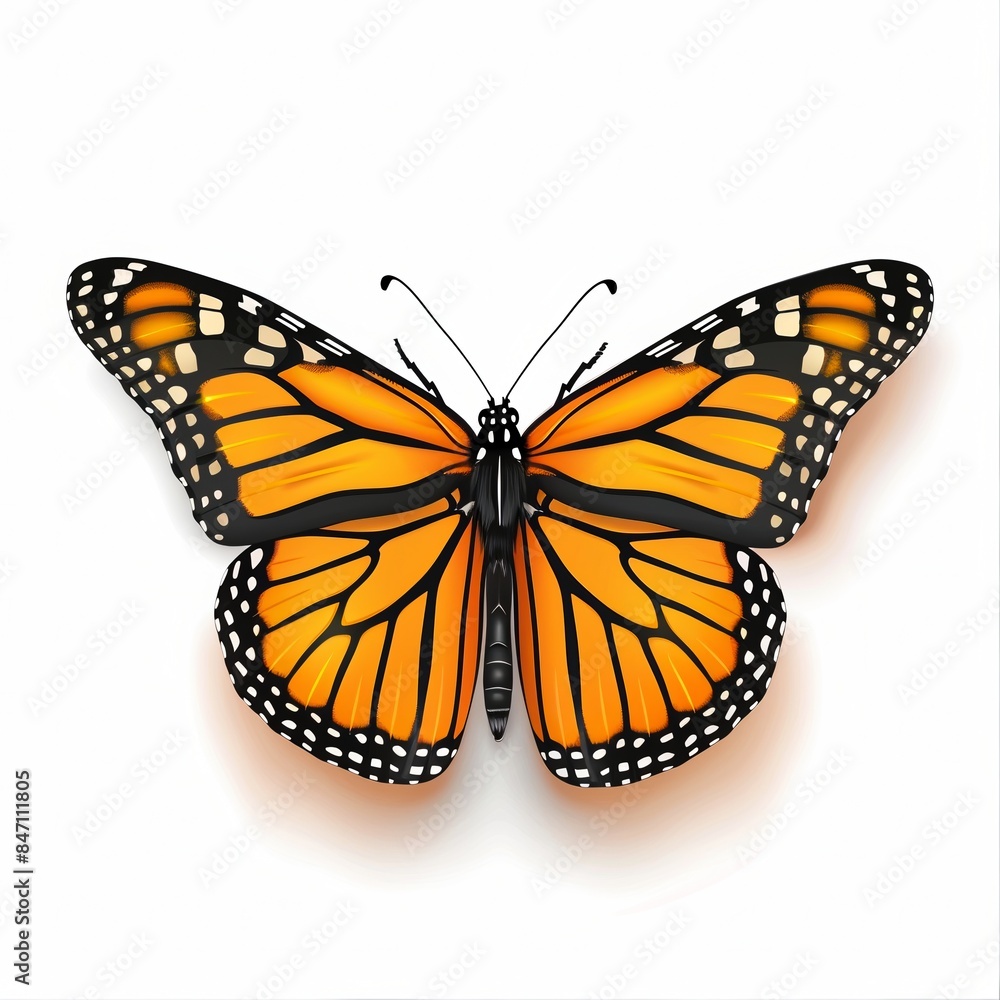 Fototapeta premium Beautiful colorful butterfly isolated over white background