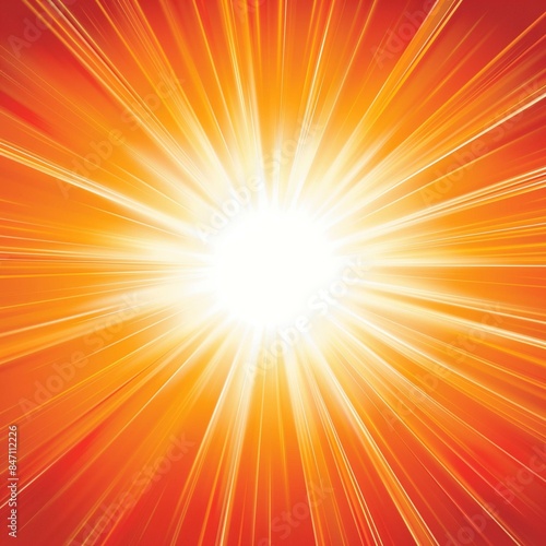 Radiant Sunburst with Bright Orange and Yellow Light Rays.