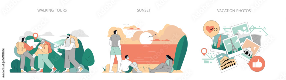 Summer Activities. Flat Vector Illustration Summer Activities. Flat Vector Illustration