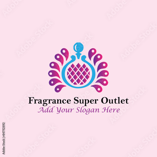perfume fragrance outlet store logo design vector