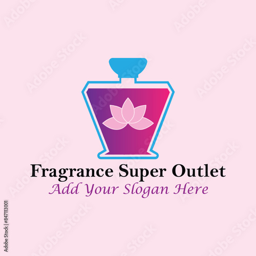 perfume fragrance outlet store logo design vector