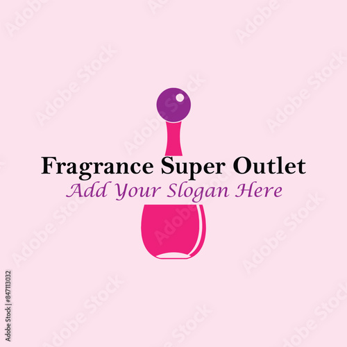 perfume fragrance outlet store logo design vector