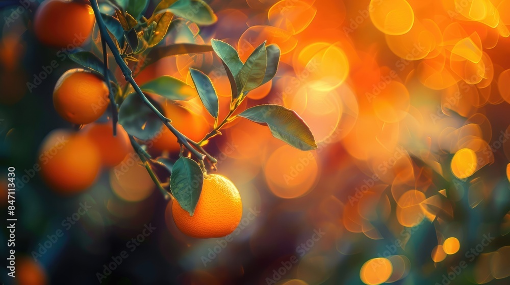 Natural orange bokeh