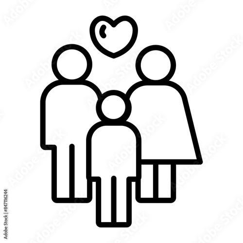 Family Vector Line Icon