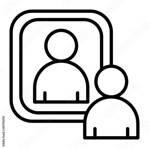 Self Reflection Vector Line Icon