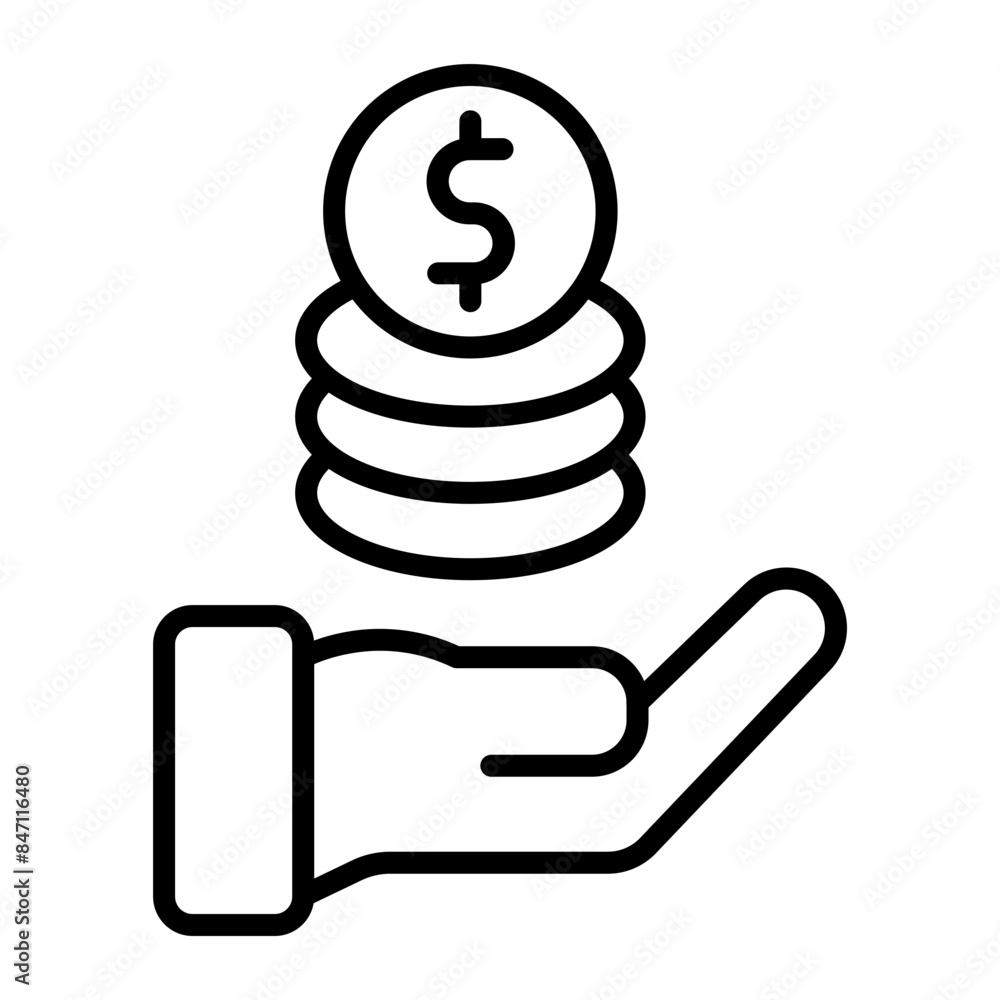 Charity Fund Vector Line Icon