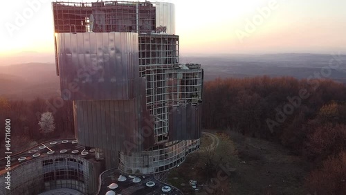 Drone Shot of huge abandoned Building, Petrova Gora, Croatia