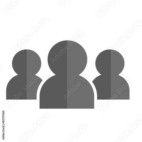 Crowd of people icon. Teamwork group filled flat sign for mobile concept and web design. Three people stand glyph icon. Symbol, logo illustration. 