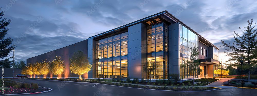 Contemporary Warehouse with Glass Facade
Contemporary Warehouse with Glass Facade
