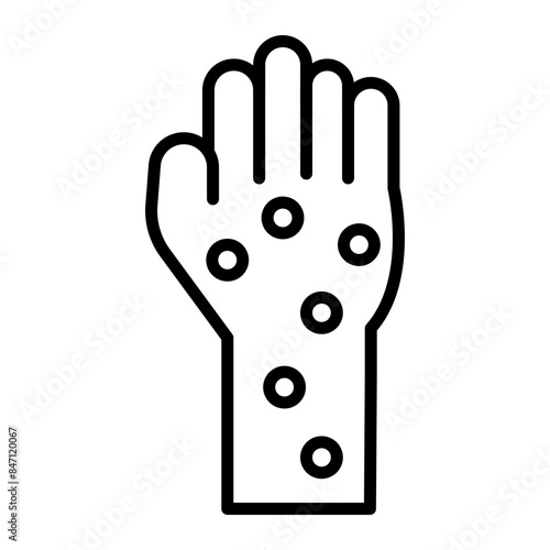 Hand Rash Vector Line Icon