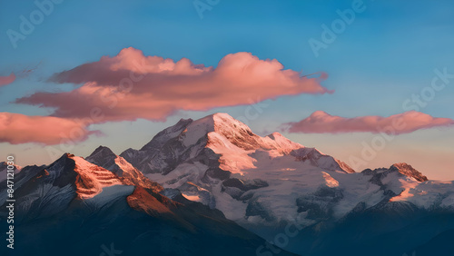 Fire Meets Ice Sunset Paints Mountain Wonderland