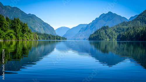 Background of lake in mountains