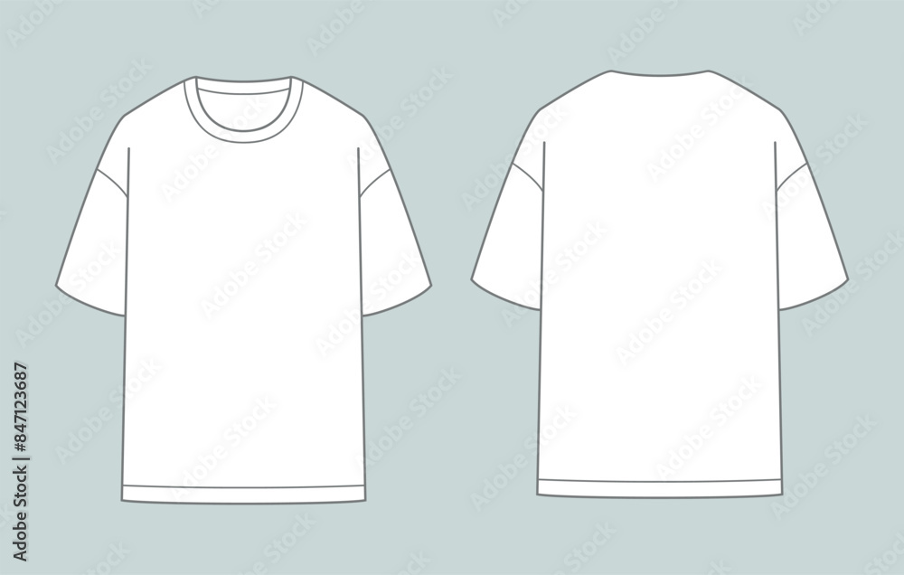 Simple t shirts line templates. Front and back view. Vector illustration Simple t shirts line templates. Front and back view. Vector illustration