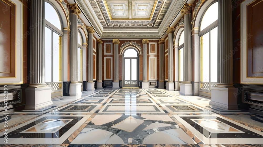 Obraz premium Interior of church. AI generated art illustration.