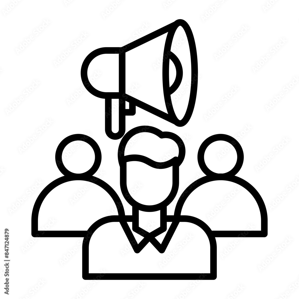 Fototapeta premium Marketing Team Vector Line Icon