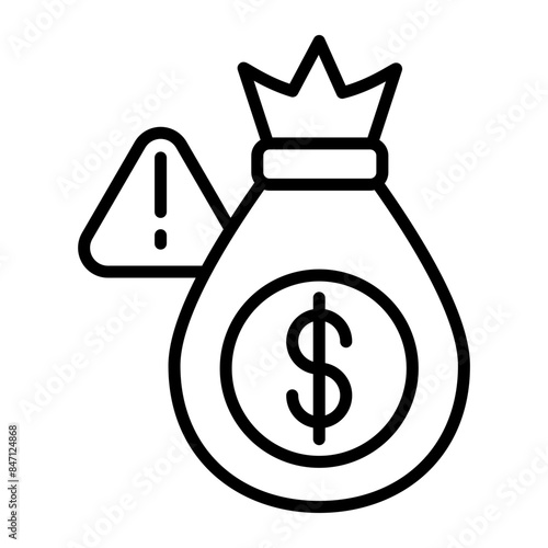 Risk Investment Vector Line Icon