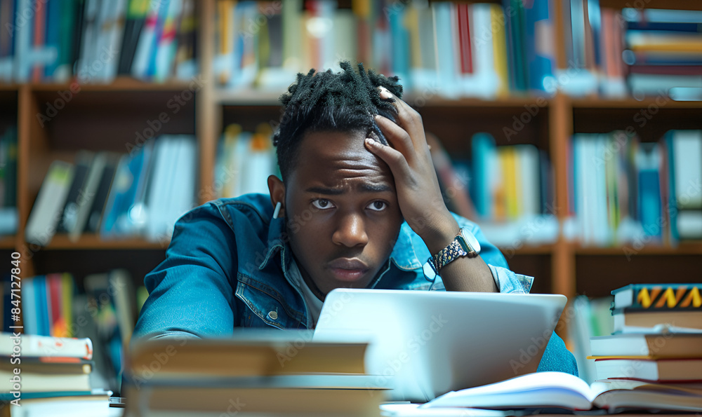African American black male college student stressed African American black male college student stressed