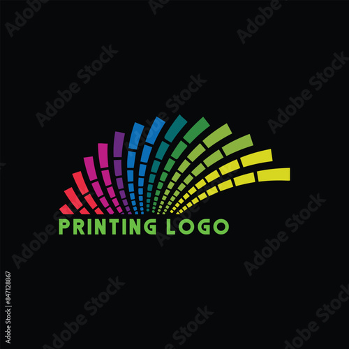 printing shop logo design vector