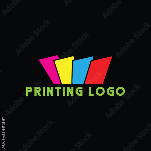printing shop logo design vector