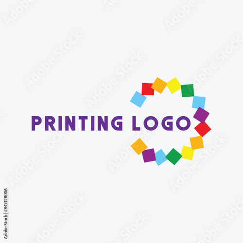 printing shop logo design vector