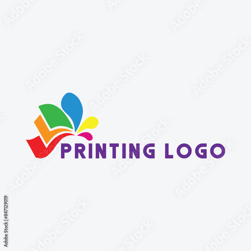 printing shop logo design vector