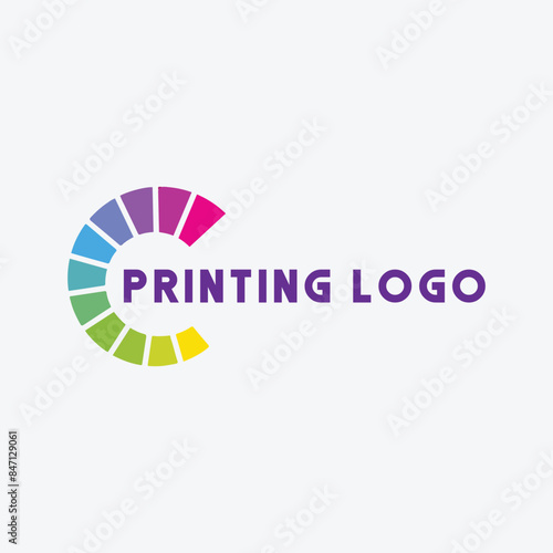 printing shop logo design vector