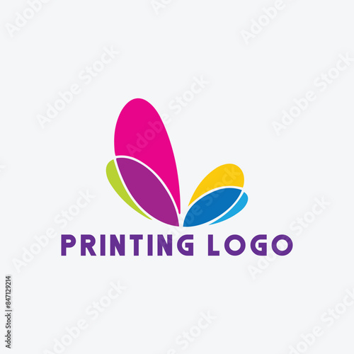 printing shop logo design vector