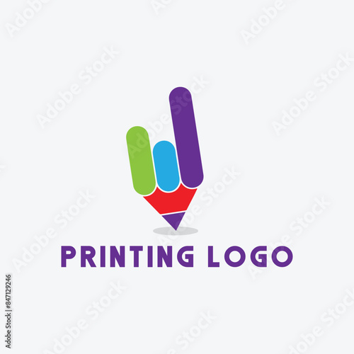 printing shop logo design vector