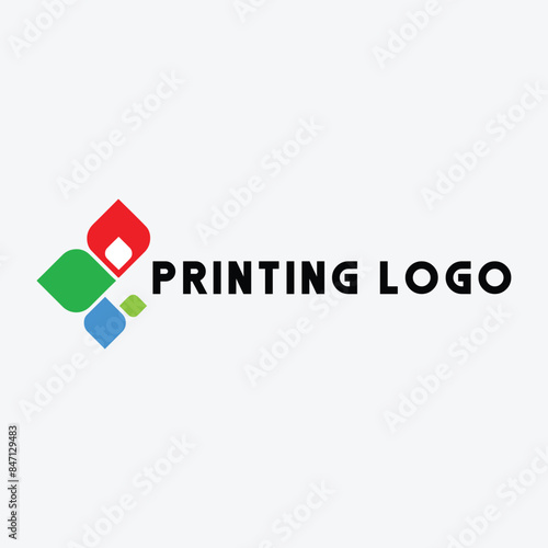 printing shop logo design vector