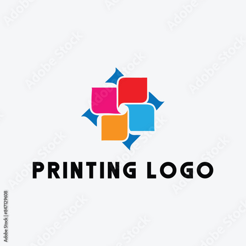 printing shop logo design vector